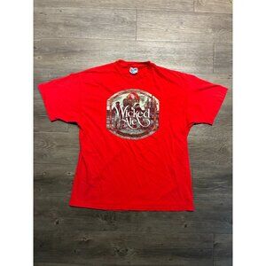 Vintage Pete's Wicked Ale Hanes T Shirt Mens XL Red Crew Neck Graphic Tee 90s